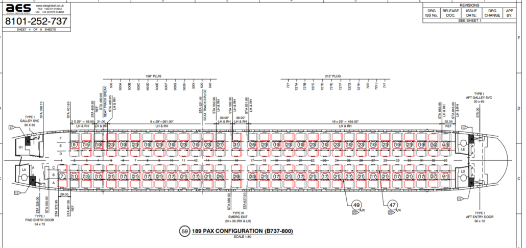 Narrow-body cabin reconfigurations